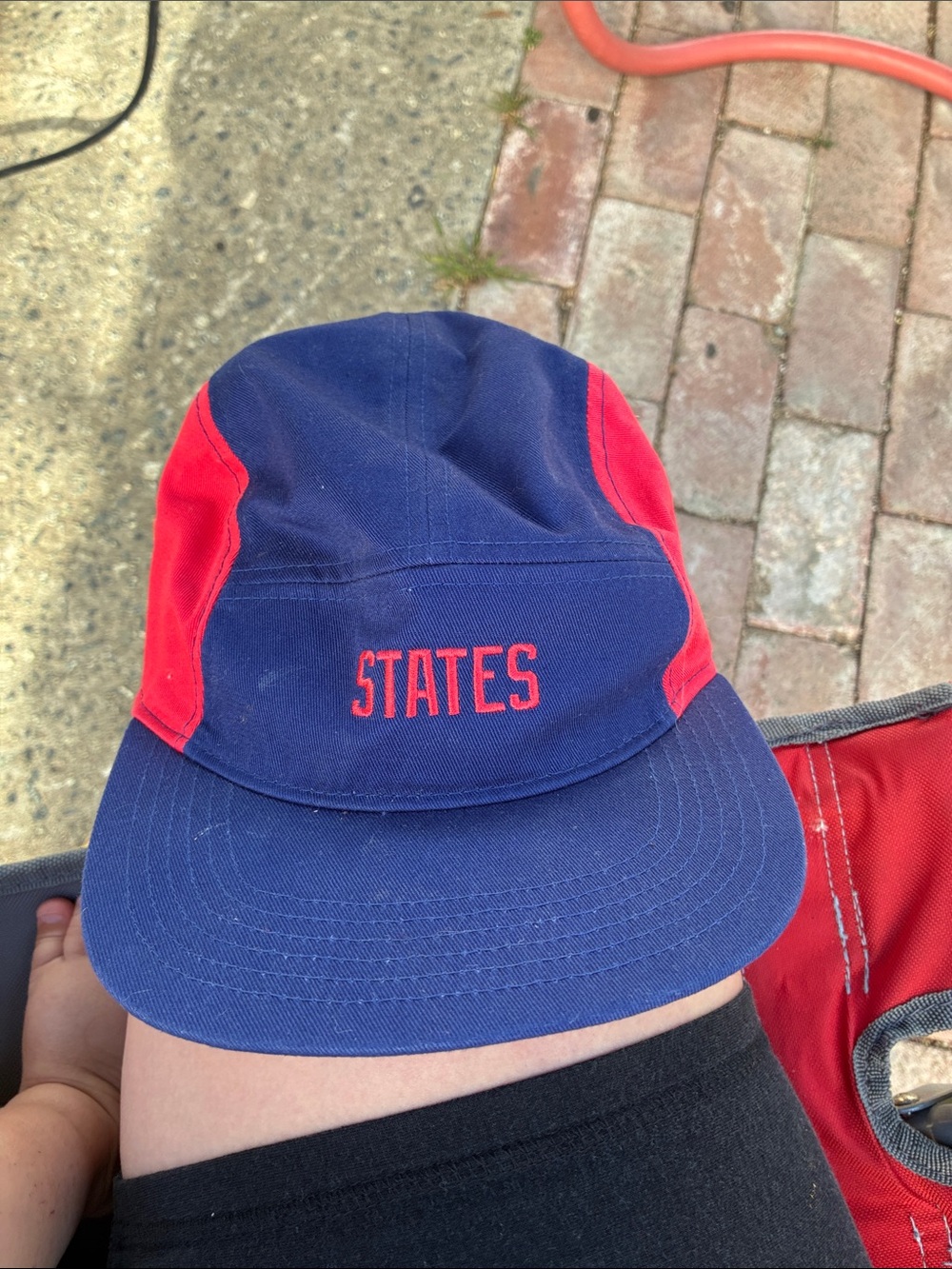 Blue and Red 'STATES' Five-Panel Cap